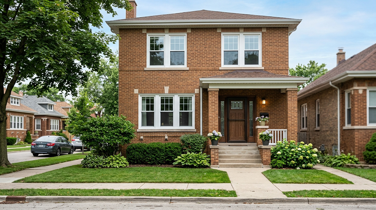 Chicago, IL home featuring new replacement windows with a clean, modern look and improved natural light.
