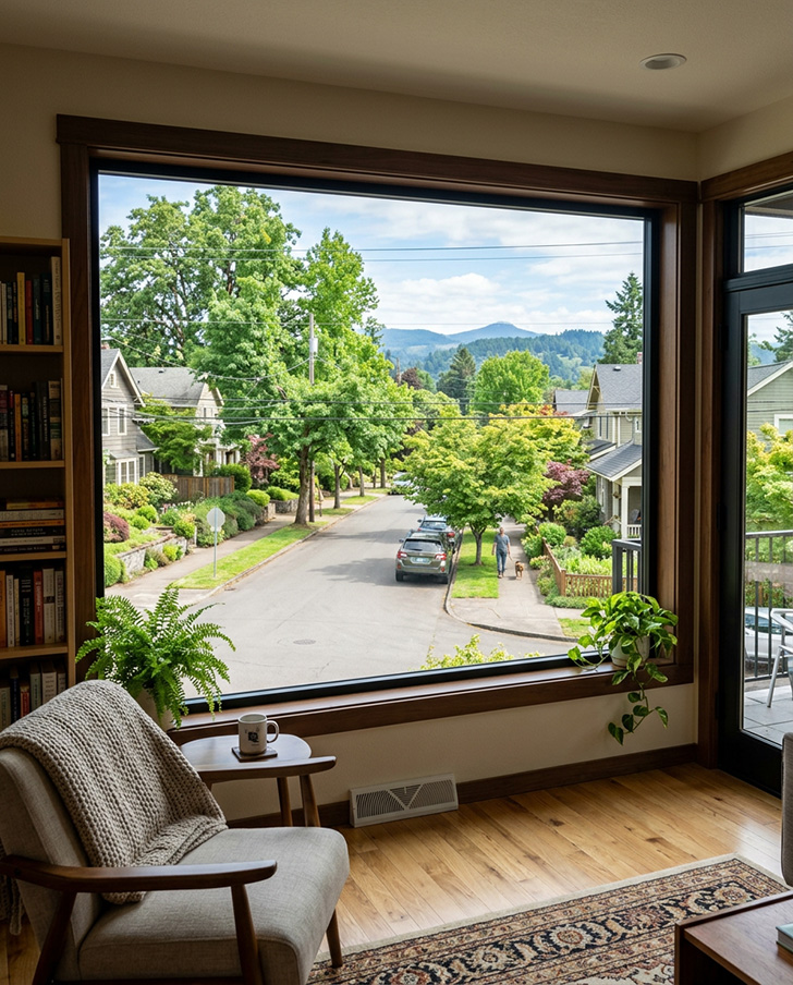 Portland, Oregon home featuring a new picture window
