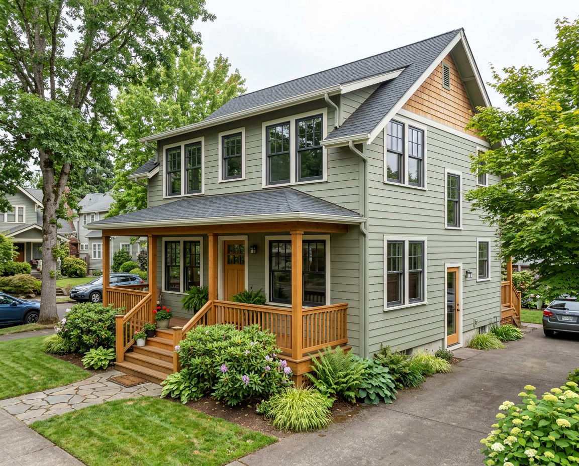 Portland, Oregon home featuring newly installed replacement windows and doors