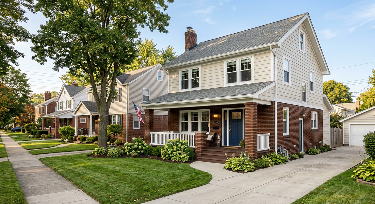Cleveland home featuring new replacement windows with a clean, modern look and improved natural light.