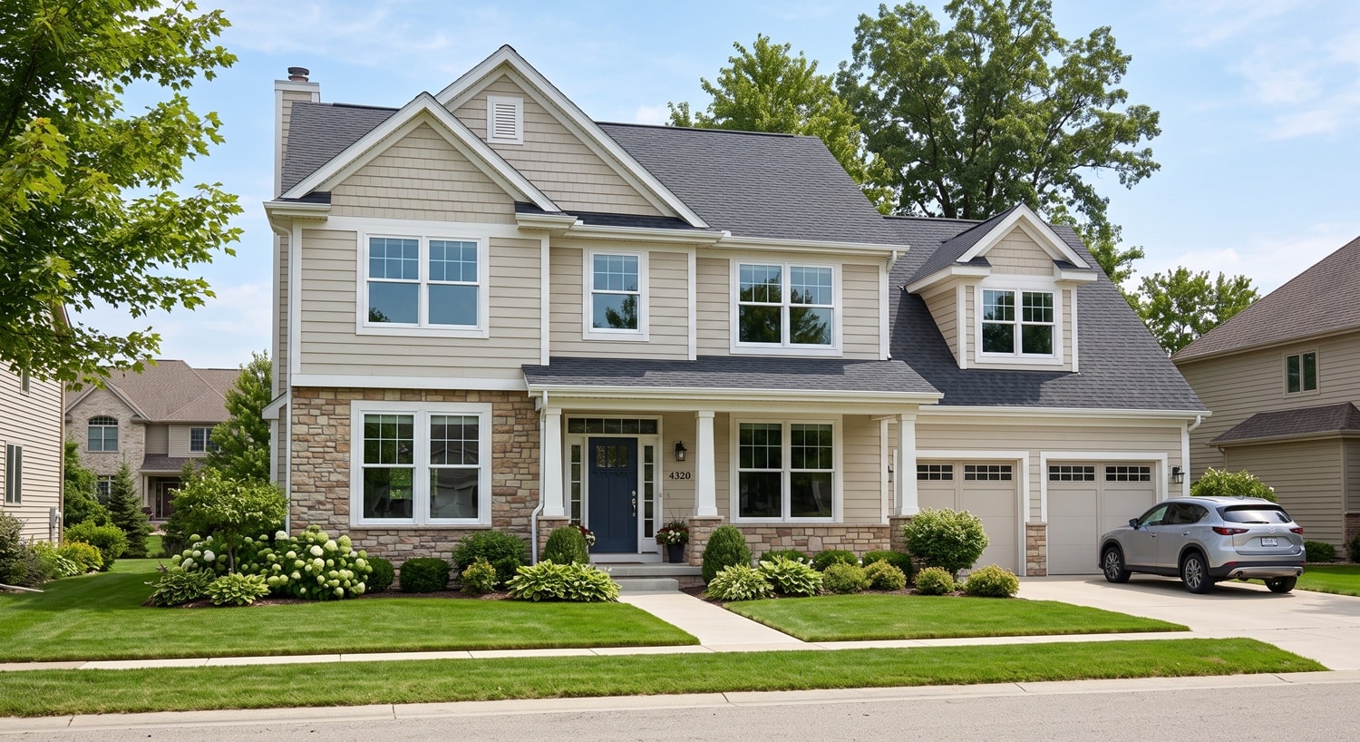 An exterior view of a Grand Rapids home with replacement windows