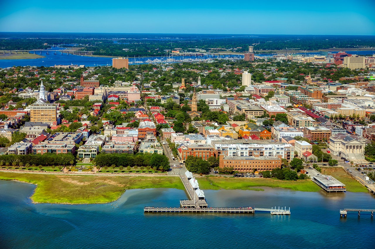a birds-eye view of downtown Charleston