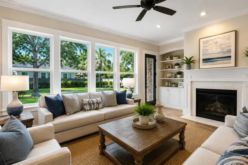 The interior of a Jacksonville home featuring window replacements