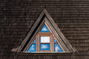 Custom triangle window in a house