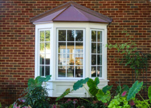 Bay window in a brick house