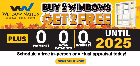 Window Nation November Offer, B2G2 Free Fall into Savings - 550x260