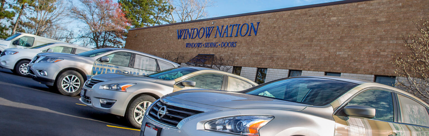 Window Nation Cars parked in front of a Window Nation Showroom Location 