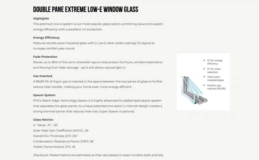 Double Pane Extreme Low-E Window Glass screenshot