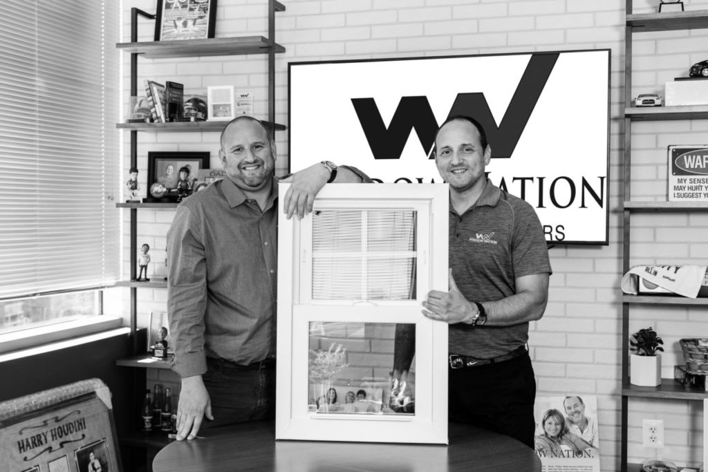 Aaron and Harley Magden, brothers and owners of Window Nation hold a replacement window