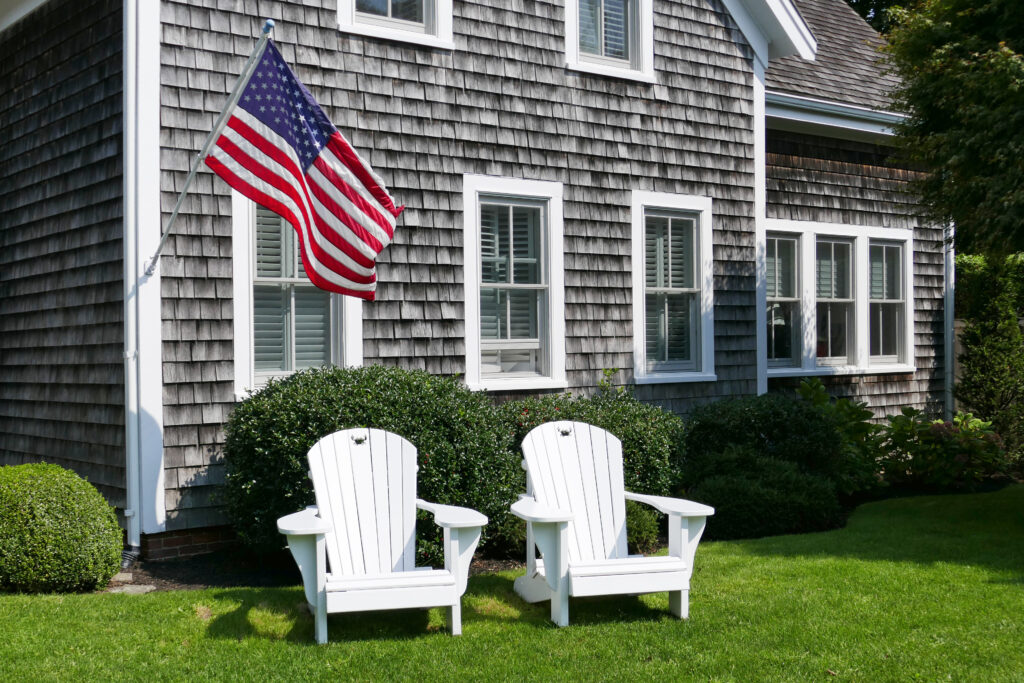 Adirondack Chairs and American Flag