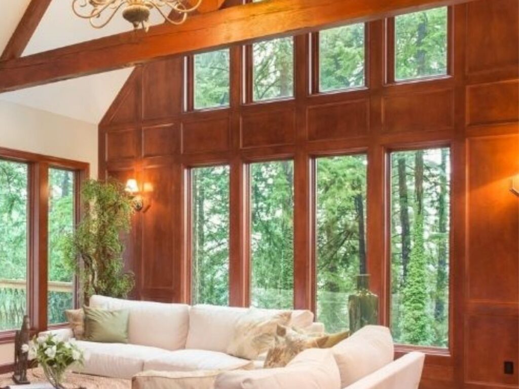 Specialty Wood Windows in a custom arrangement