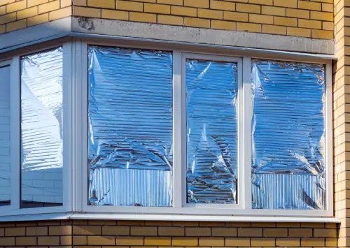 reflective foil insulation on a window
