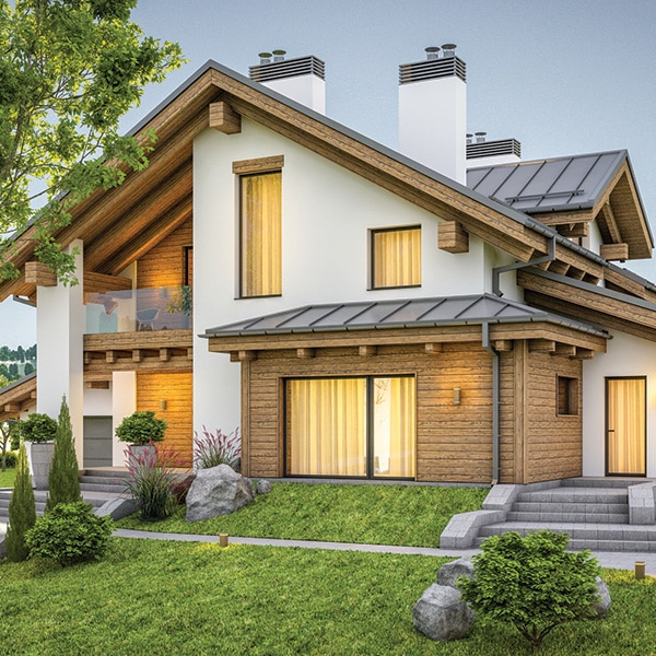 Seattle home with lights on showcasing new windows